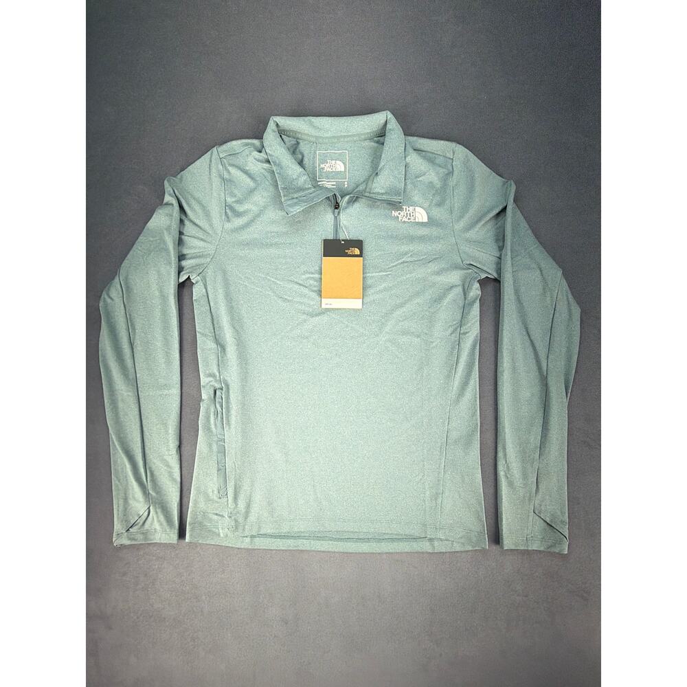 North Face M Riseway 1/4 Zip Goblin Heather Teal Men’s S, NWT Hiking Activewear